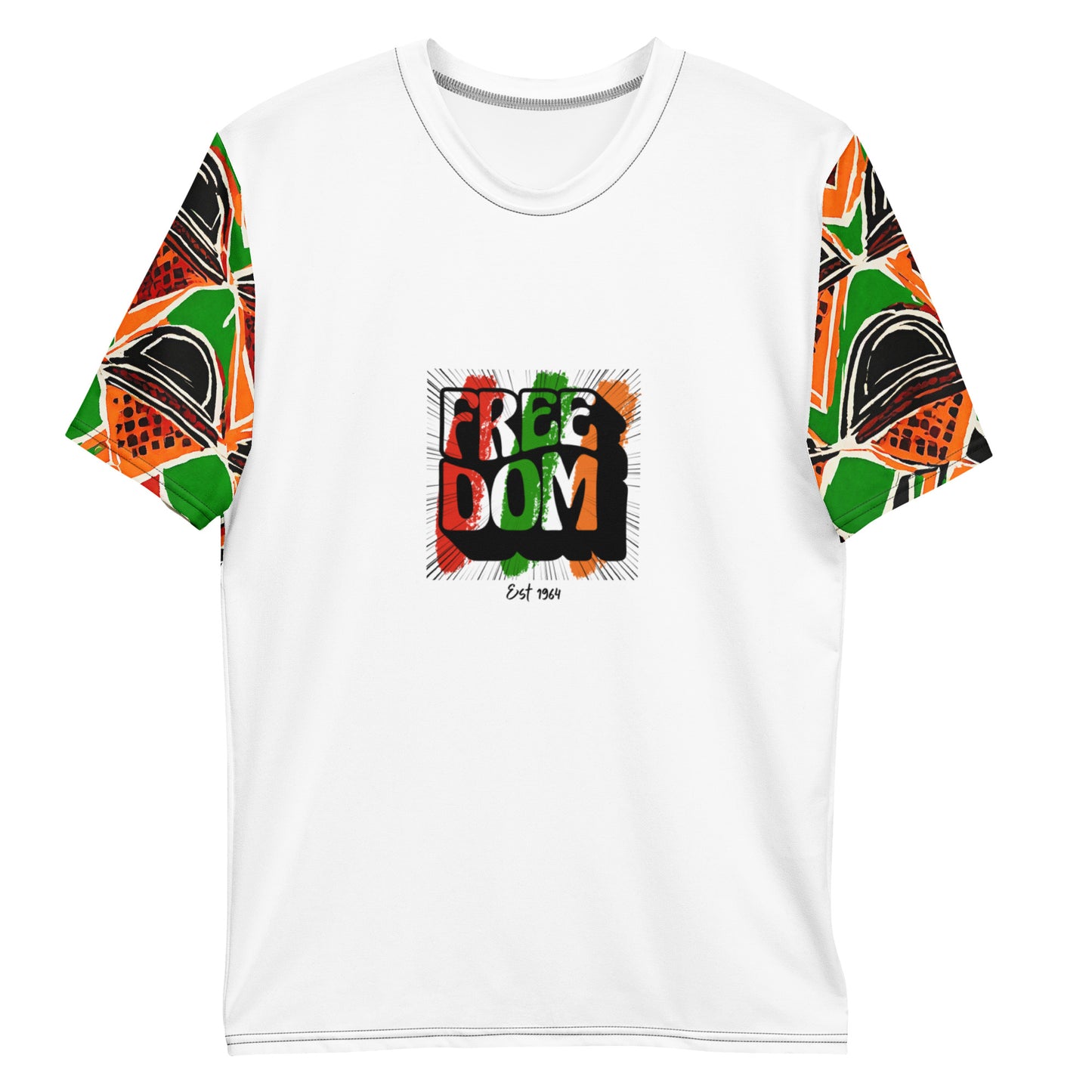 Men's Zambia Freedom Afro Sleeve Print t-shirt