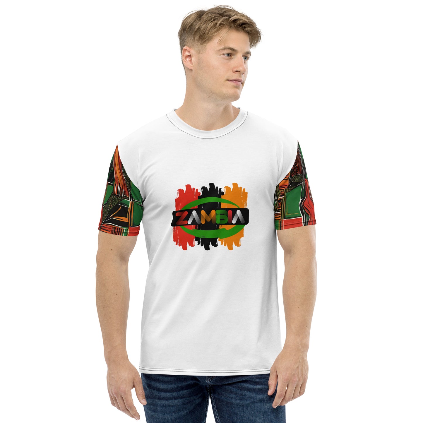 Men's ZAMBIA Afro sleeve t-shirt
