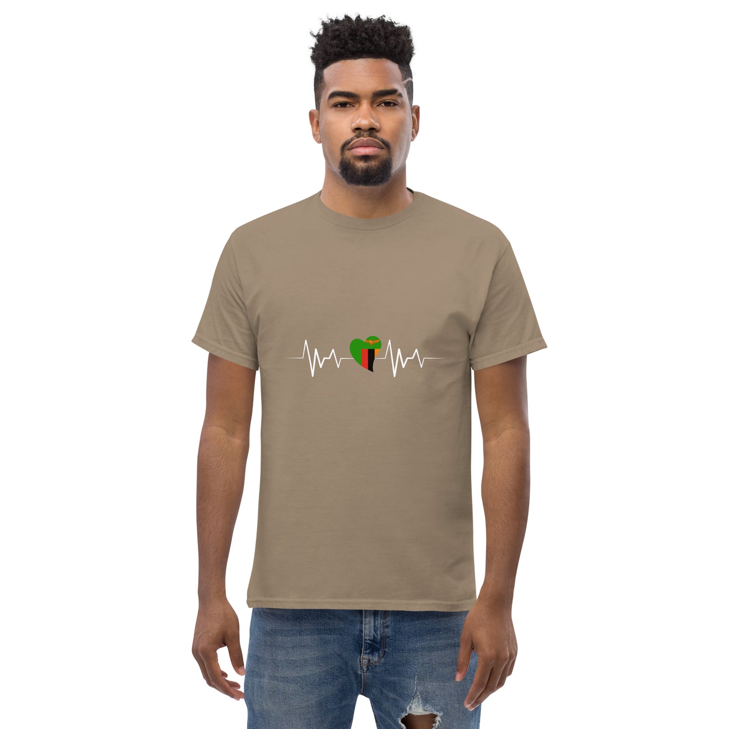 Men's classic Zambia Heartbeat t shirt