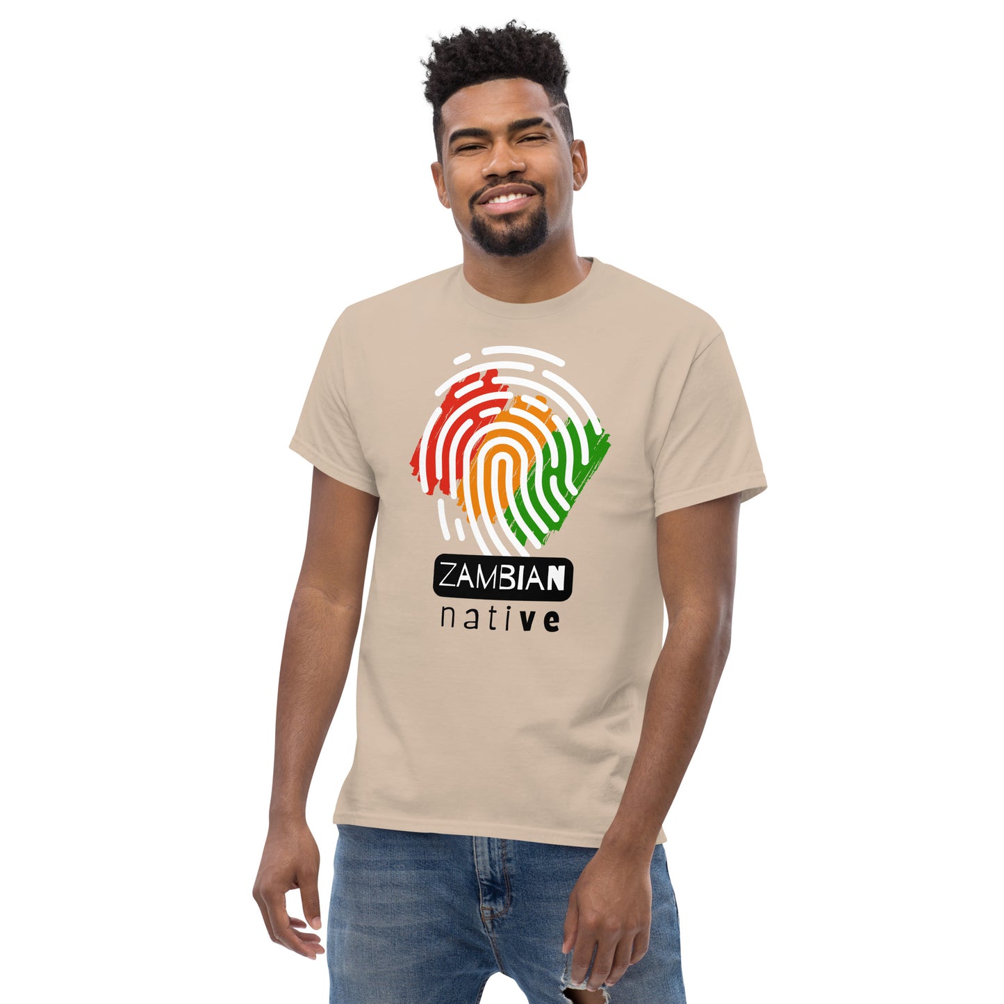 Men's classic Zambian Native White t shirt