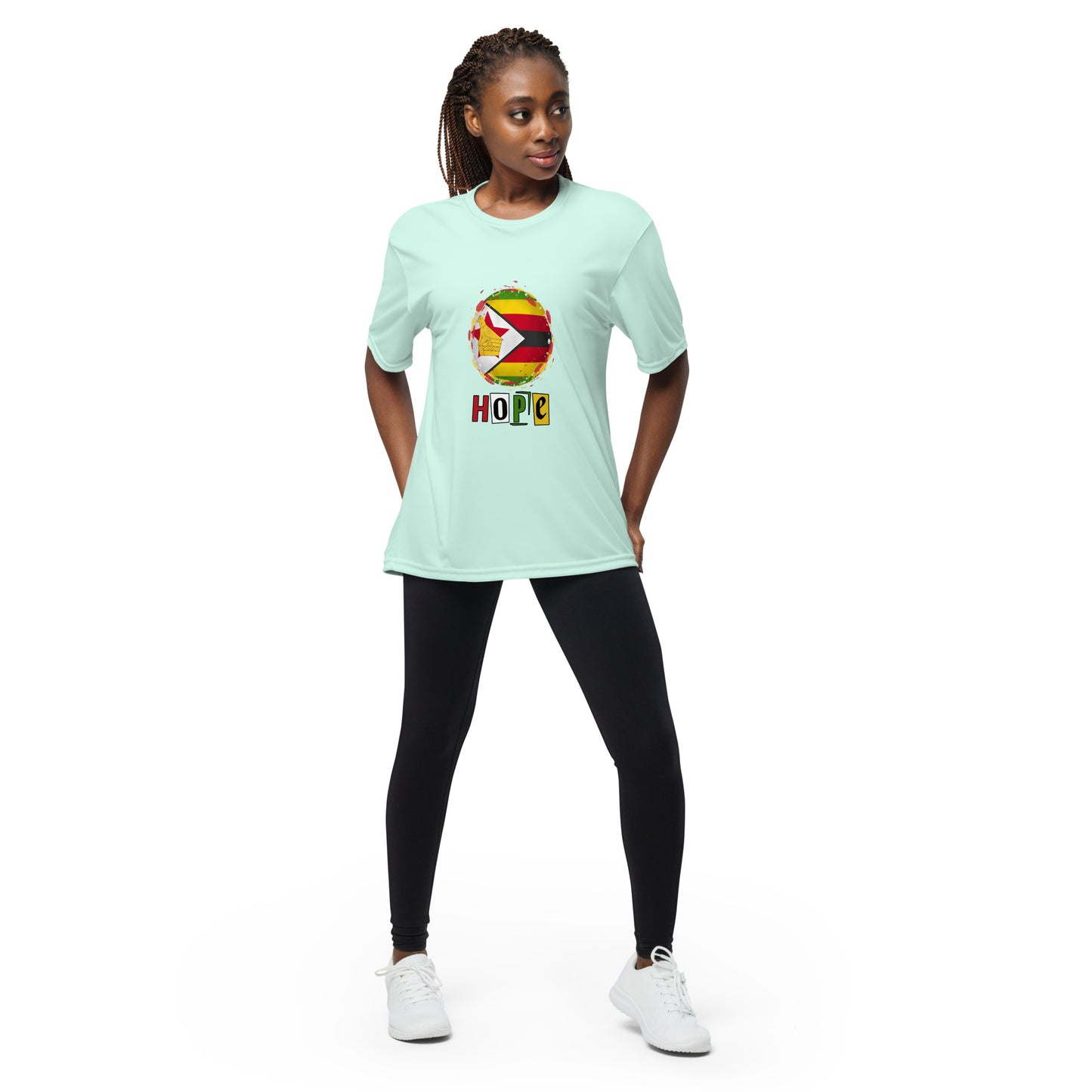 Unisex performance crew neck Zimbabwe Hope t-shirt