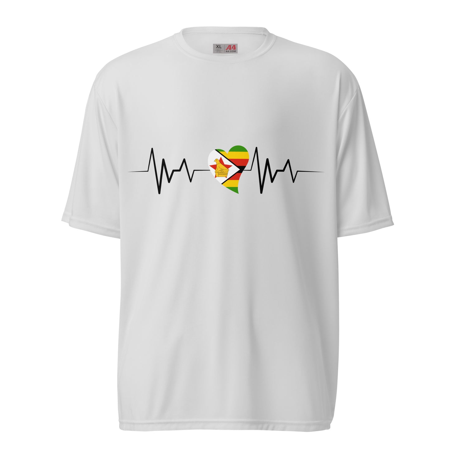Unisex performance crew neck Zim Heartbeat (Black wave) t-shirt