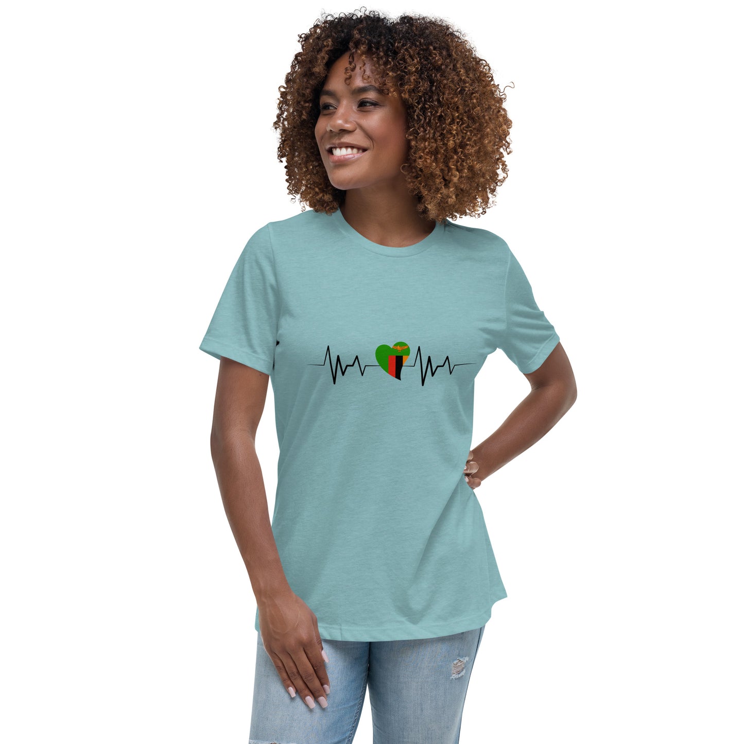 Women's Relaxed Zambia Heartbeat T-Shirt
