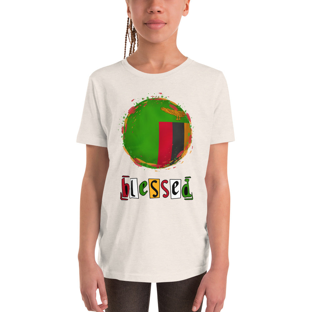 Youth Short Sleeve Zambia Blessed T-Shirt