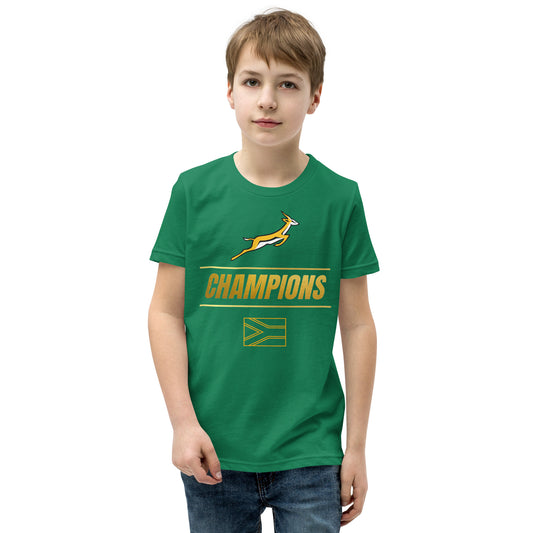 Youth Short Sleeve Springboks Gold Champions Gold Flag T- Shirt