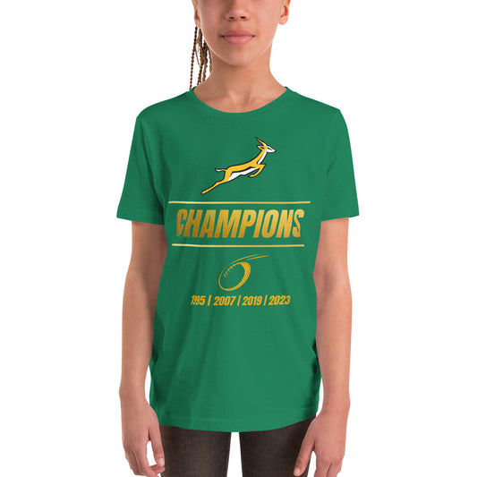 Youth Short Sleeve Gold Champions Gold Rugby (Titles) T-Shirt